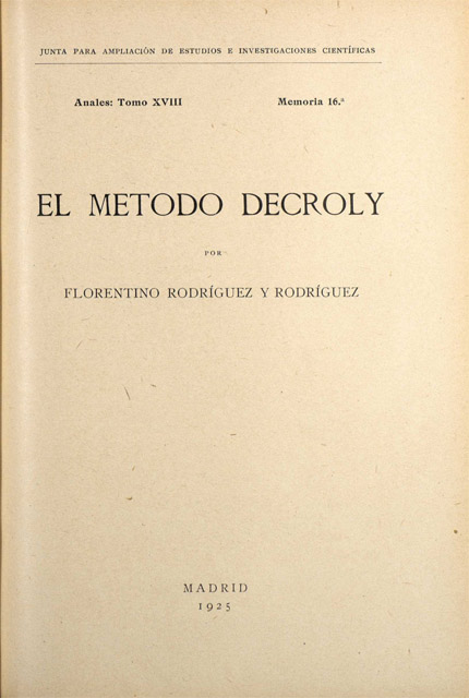 MG. Metodo Decroly 1925